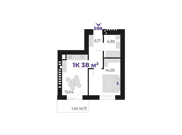 Квартира на вул. Івасюка в Івано-Франківську, ID 341056, фото №6