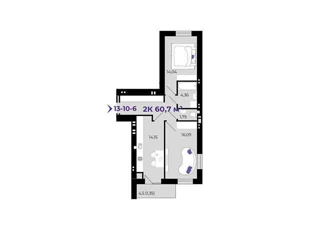 Квартира на вул. Івасюка в Івано-Франківську, ID 341808, фото №6