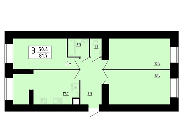 Квартира на Підволочиське шосе, 7Б в Тернопіль, ID 351498, фото №2