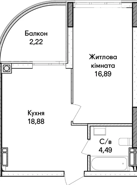 Квартира на вул. Ольги Кобилянської, 1В/52 в Київ, ID 349886, фото №5