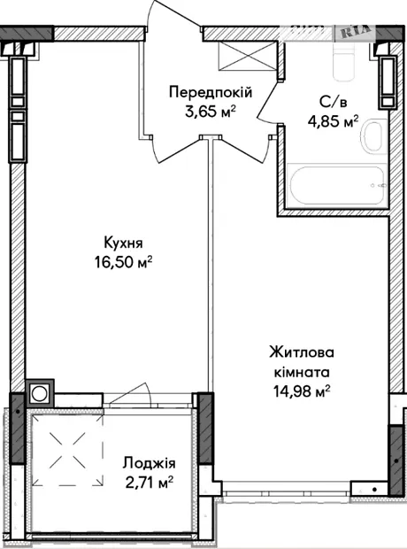 Квартира на вул. Ольги Кобилянської, 1В/30 в Києві, ID 349742, фото №15