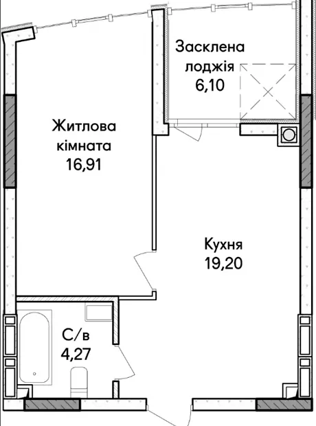 Квартира на вул. Ольги Кобилянської, 1В/39 в Києві, ID 349818, фото №15