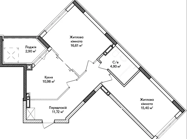 Квартира на вул. Ольги Кобилянської, 1В/30 в Київ, ID 349808, фото №2