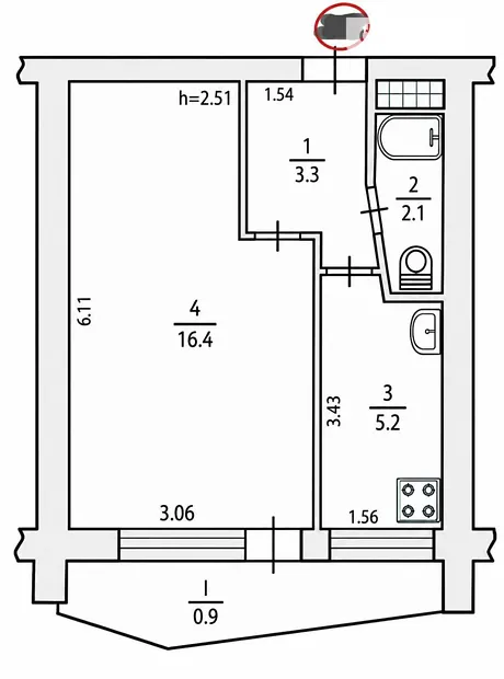 Квартира на вул. Березняківська, 22Б в Київ, ID 350087, фото №3