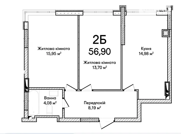 Квартира на вул. Ольги Кобилянської, 1В/27 в Києві, ID 350611, фото №15