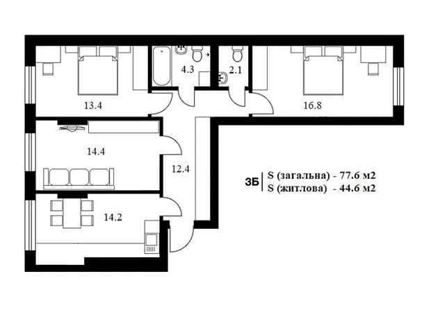Квартира на вул. Університетська, 1Л/1 в Києві, ID 352945, фото №28