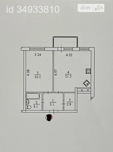 Квартира на вул. Ованеса Туманяна, 1А в Києві, ID 353008, фото №9