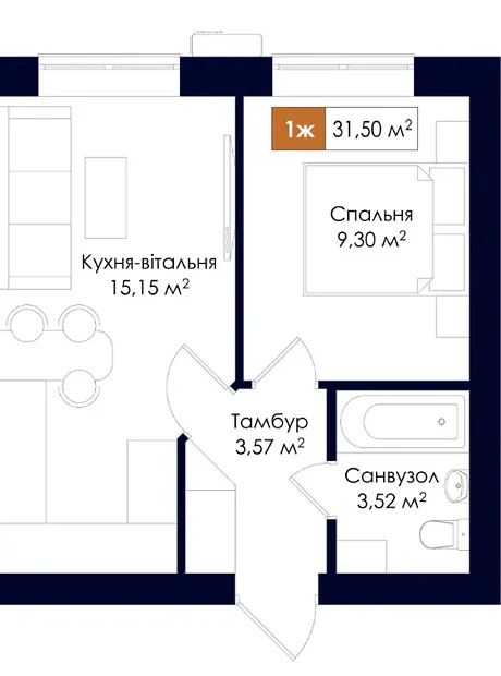 Квартира на вул. Соборна, 39 в Київ, ID 358255, фото №1
