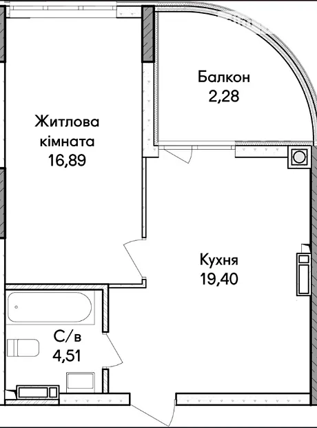 Квартира на вул. Ольги Кобилянської, 1В/52 в Києві, ID 359067, фото №24