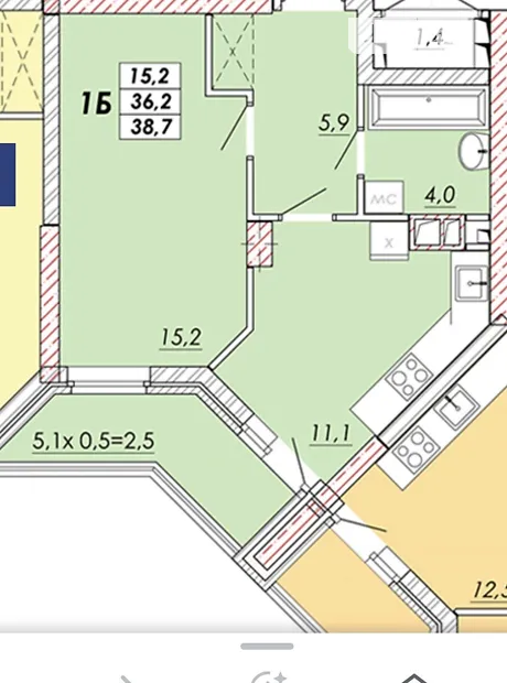 Квартира на вул. Овідіопольська дорога, 3\u002F1 в Одесі, ID 359959, фото №5