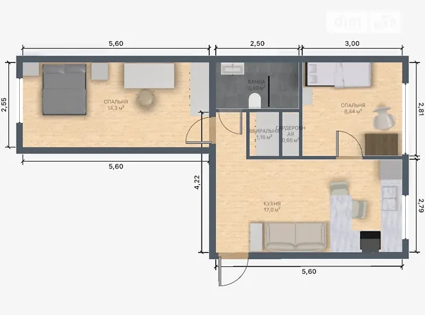 Квартира на вул. Театральна, 30 в Кременчуці, ID 360377, фото №29
