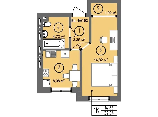 Квартира на вул. Петра Батьківського, 46 в Тернополі, ID 378466, фото №5