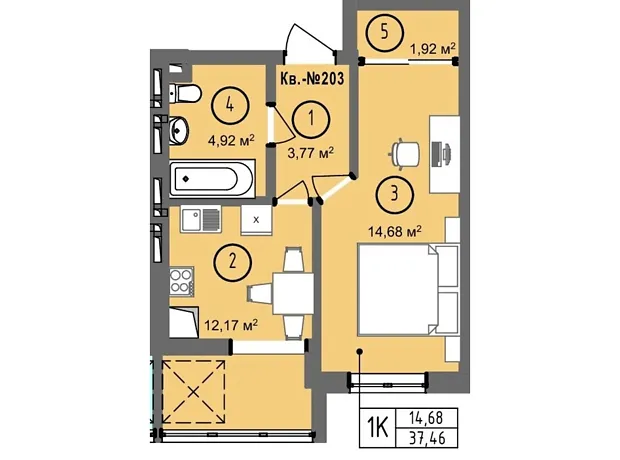 Квартира на вул. Петра Батьківського, 46 в Тернополі, ID 377888, фото №5