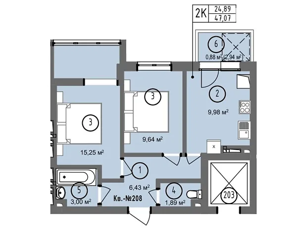 Квартира на вул. Петра Батьківського, 46 в Тернополі, ID 377892, фото №5