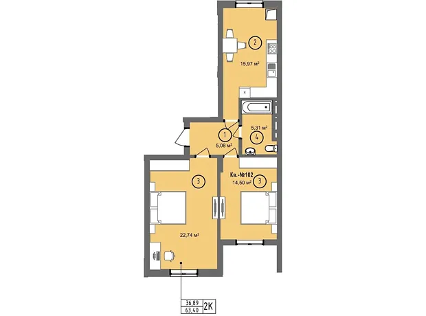 Квартира на вул. Петра Батьківського, 46 в Тернополі, ID 378502, фото №5