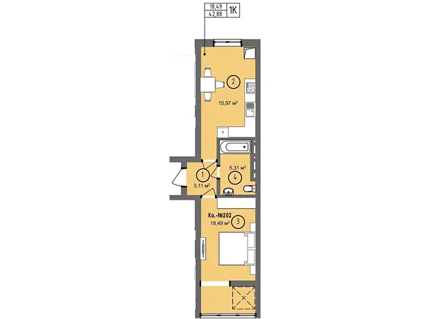 Квартира на вул. Петра Батьківського, 46 в Тернополі, ID 377726, фото №5