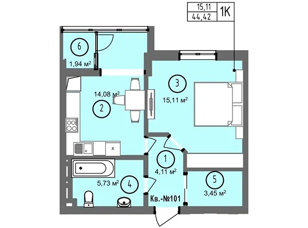 Квартира на вул. Петра Батьківського, 46 в Тернополі, ID 377706, фото №5