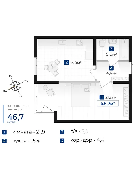 Квартира на вул. Хоткевича Гната, 45 в Івано-Франківську, ID 464716, фото №5