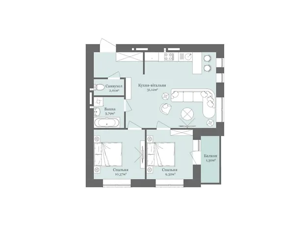 Квартира на вул. Тлехаса, 19 в Ужгороді, ID 411791, фото №7