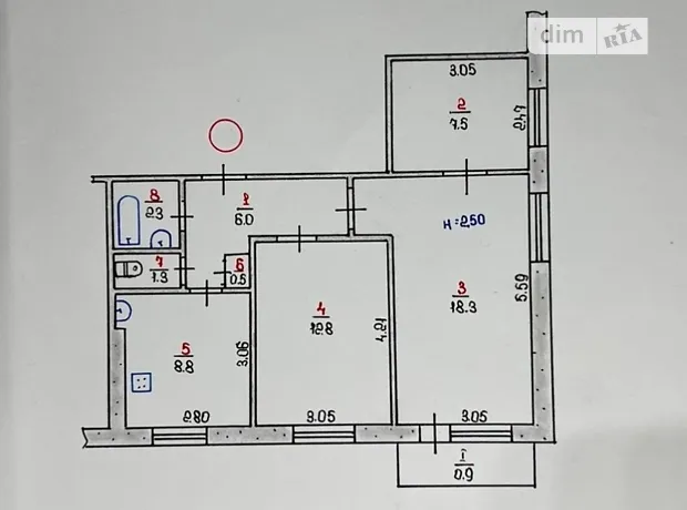 Квартира на вул. Свято-Миколаївська, 26 в Кривому Розі, ID 413840, фото №24