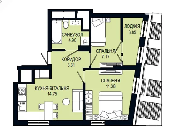 Квартира на вул. Щурата, 1/4 в Львові, ID 413773, фото №5