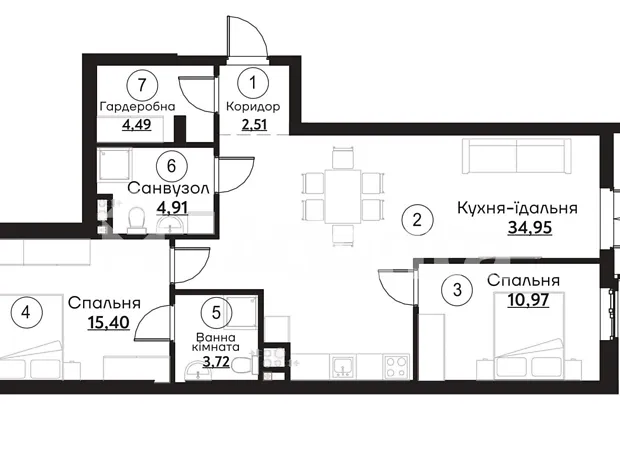 Квартира на вул. Слобідська в Одесі, ID 413740, фото №2