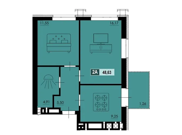 Квартира на вул. Маламужа Олександра, 31 в Черкасах, ID 414929, фото №6
