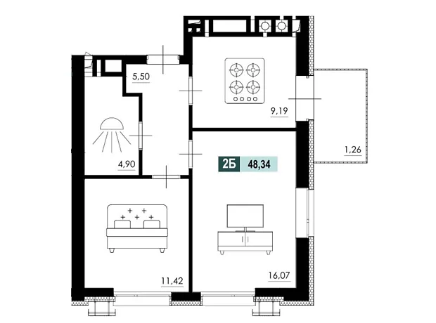 Квартира на вул. Маламужа Олександра, 31 в Черкасах, ID 414919, фото №6