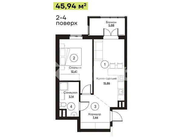 Квартира на вул. Слобідська в Одесі, ID 418725, фото №2