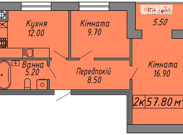 Квартира на вул. Бандери Степана, 60 в Івано-Франківську, ID 429664, фото №2