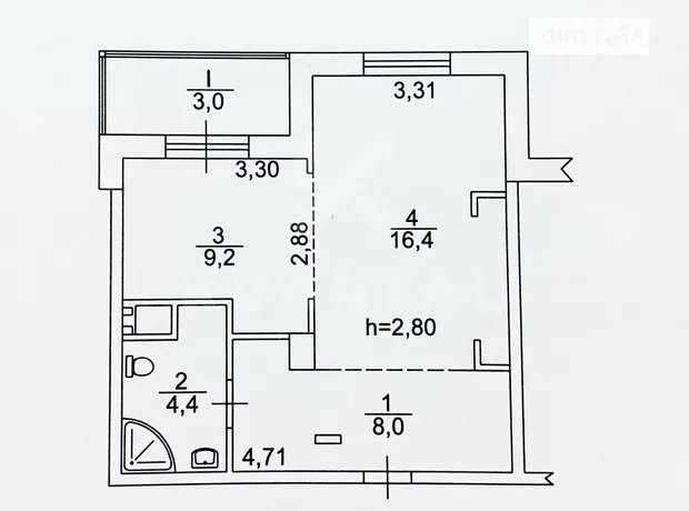 Квартира на вул. Олени Теліги, 2Д в Києві, ID 462961, фото №32