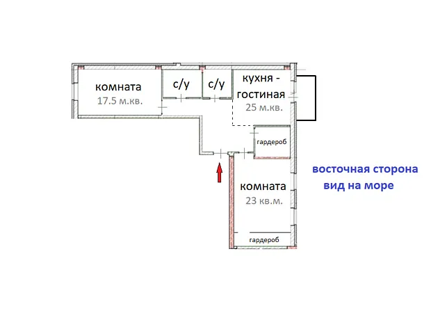 Квартира на вул. Жаботинського, 56А в Одесі, ID 483140, фото №14