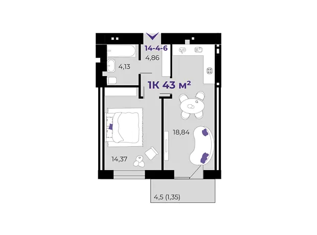 Квартира на вул. Івасюка в Івано-Франківську, ID 491652, фото №6