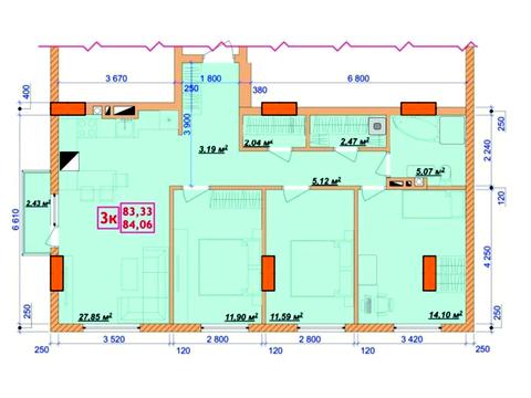 Квартира на вул. Василіянок, 60а в Івано-Франківську, ID 174940, фото №44