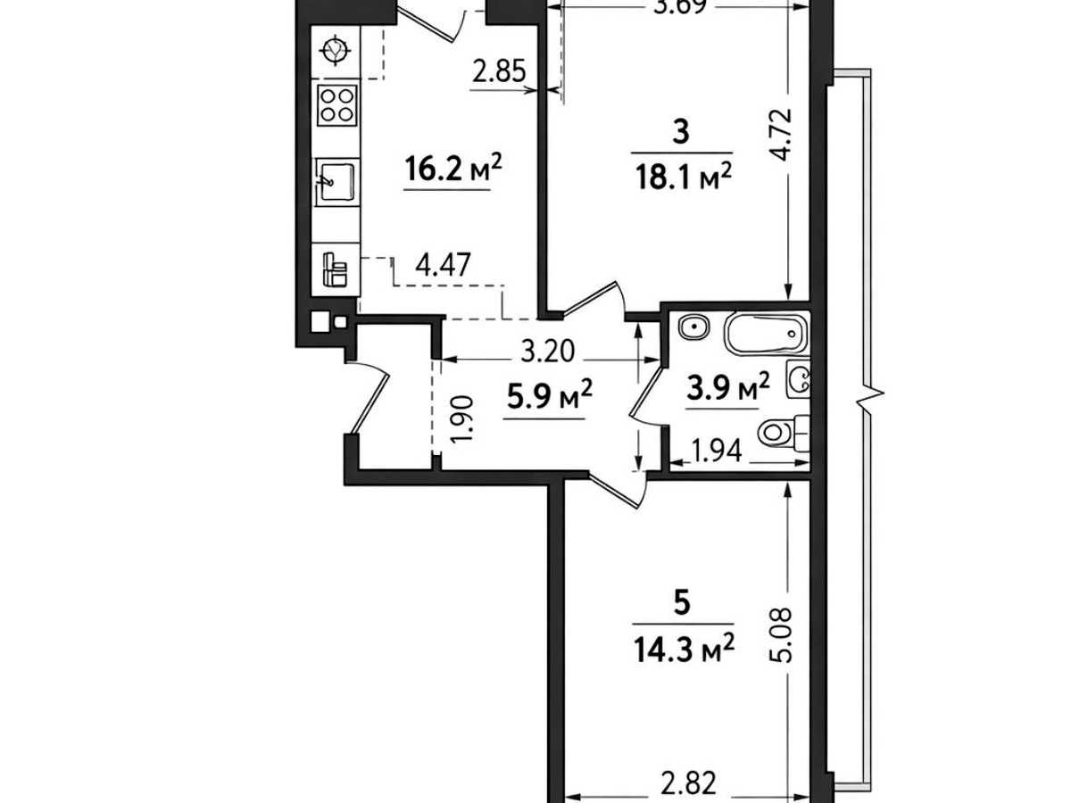 Квартира на вул. Жулянська, 2-Б в Києві, ID 309828, фото №22