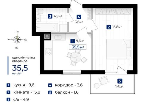 Квартира на вул. Євгена Коновальця, 4 в Івано-Франківську, ID 174190, фото №3