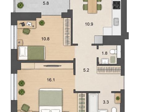 Квартира на вул. Кавказька, 32-Б в Рівному, ID 205664, фото №11