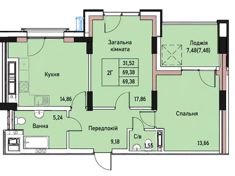 Квартира на вул. Гетьмана Мазепи, 5 в Івано-Франківську, ID 176334, фото №10