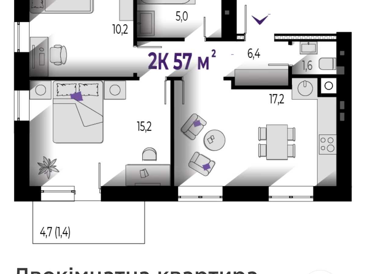 Квартира на вул. Тараса Шевченка в Івано-Франківську, ID 309217, фото №14