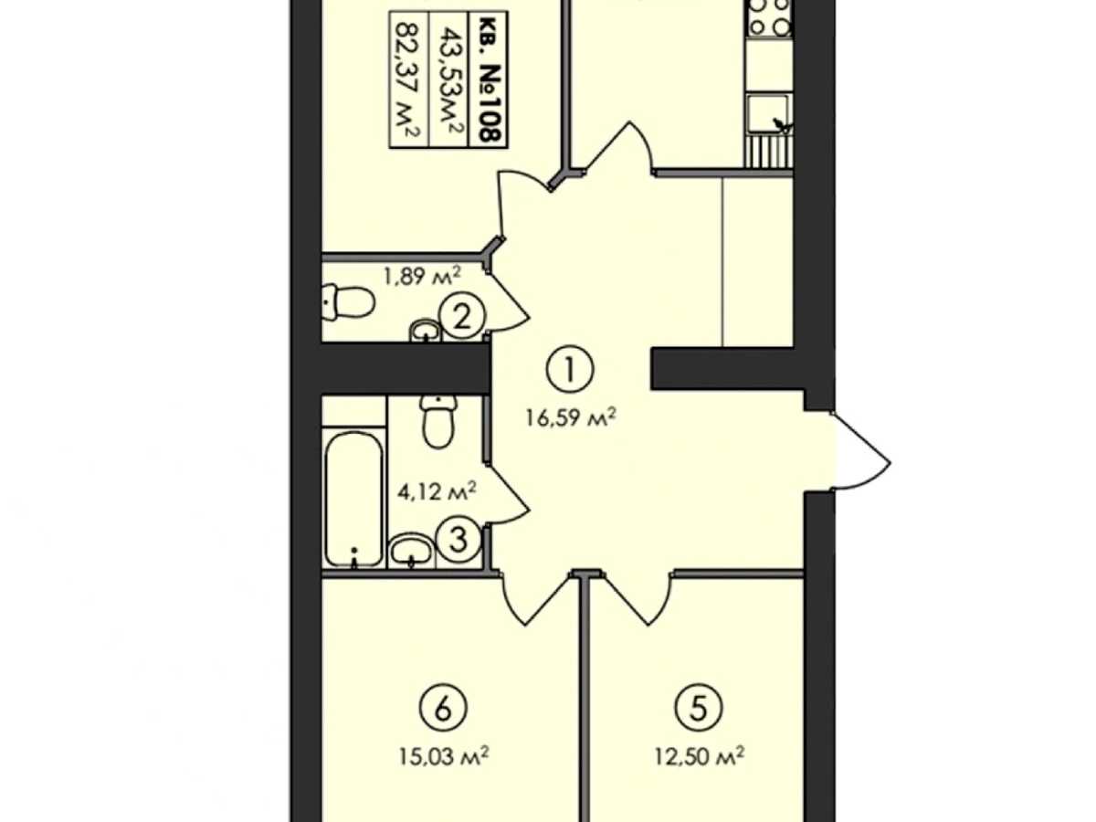 Квартира на вул. Сімейна, 5 в Києві, ID 350333, фото №7