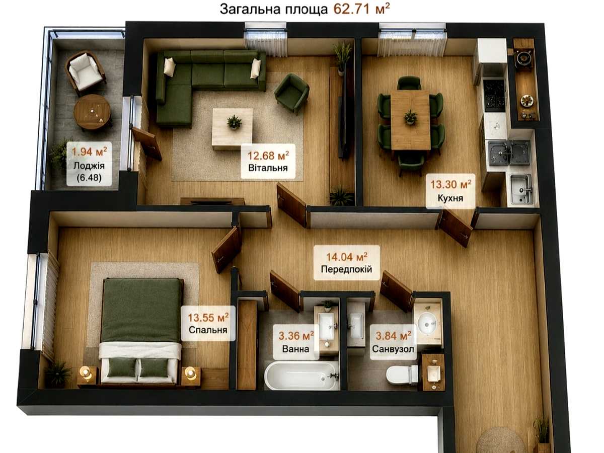 Квартира на вул. Данилишиних, 27 в Львові, ID 310641, фото №4