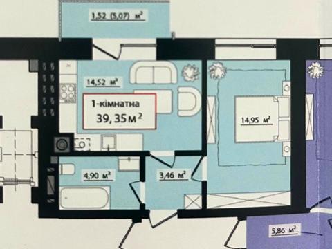 Квартира на вул. Приозерна, 14 в Івано-Франківську, ID 265502, фото №1