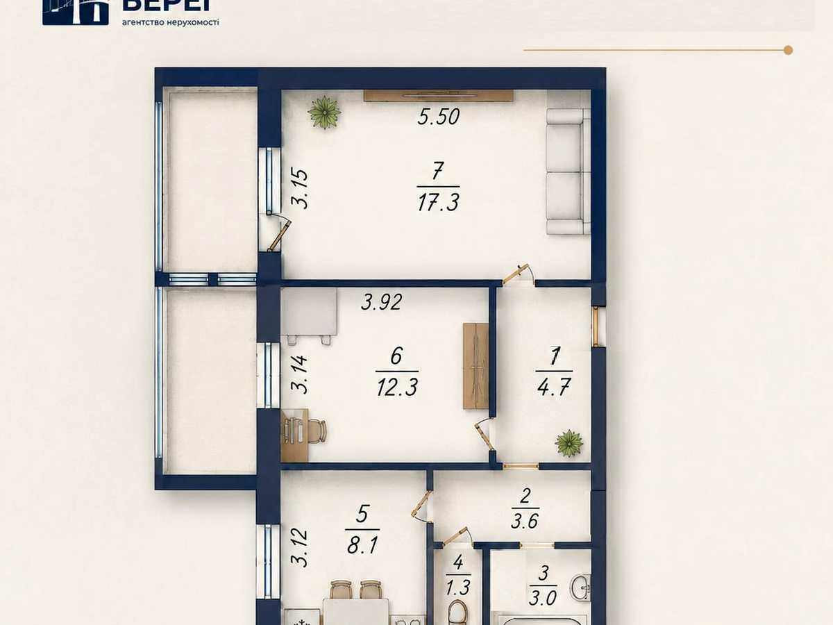 Квартира на вул. Анни Ахматової, 14-Б в Києві, ID 303420, фото №21