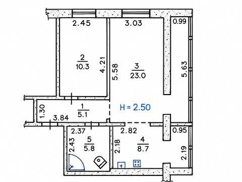 Квартира на вул. Петра Дорошенка, 5 в Кривому Розі, ID 294288, фото №12