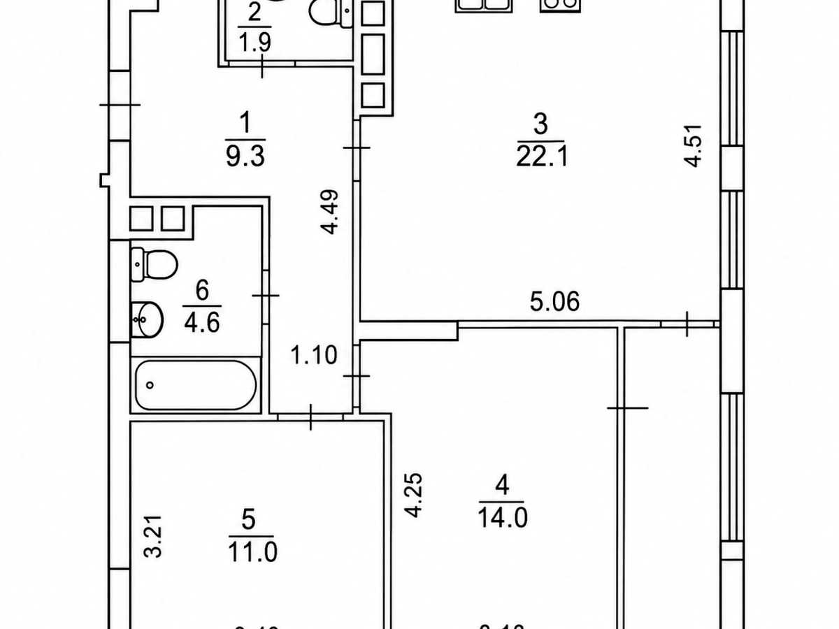 Квартира на вул. Всеволода Змієнка, 19 в Києві, ID 323603, фото №25