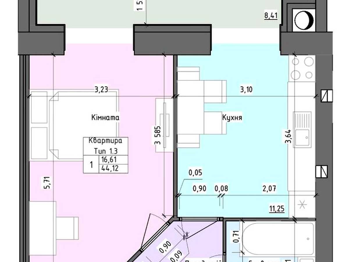 Квартира на вул. Кармелюка, 5/11 в Хмельницькому, ID 390041, фото №3