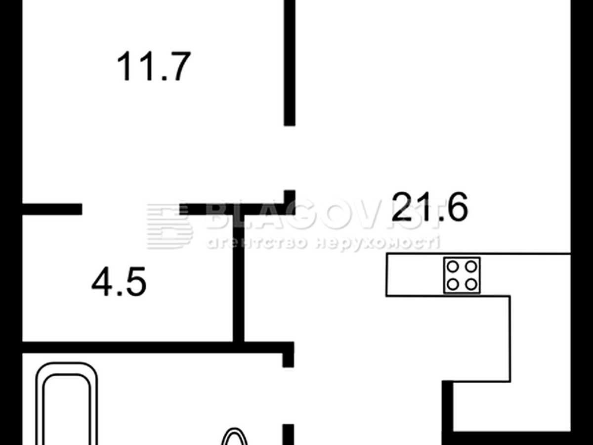 Квартира на пров. Ужгородський, 4/1 в Києві, ID 392488, фото №2
