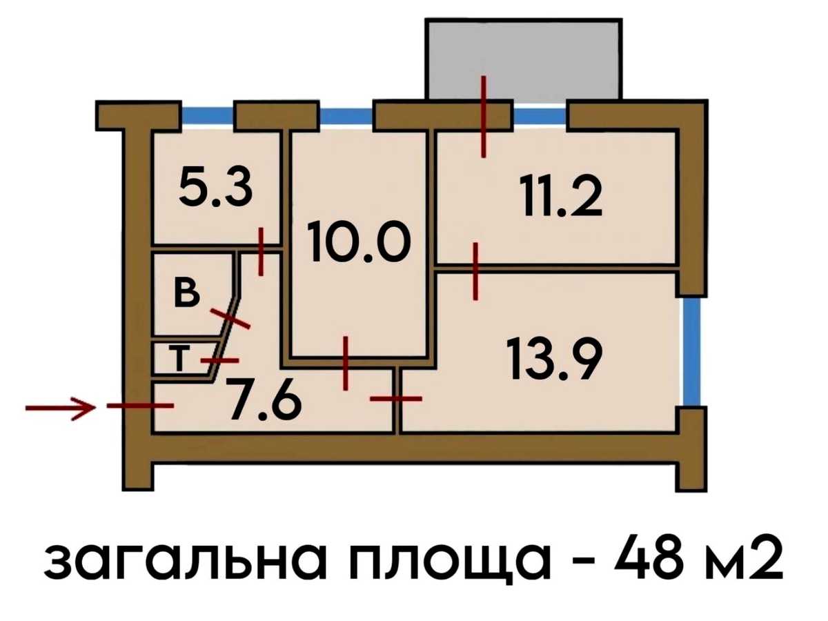 Квартира на вул. Одеська, 8 в Запоріжжі, ID 389202, фото №7