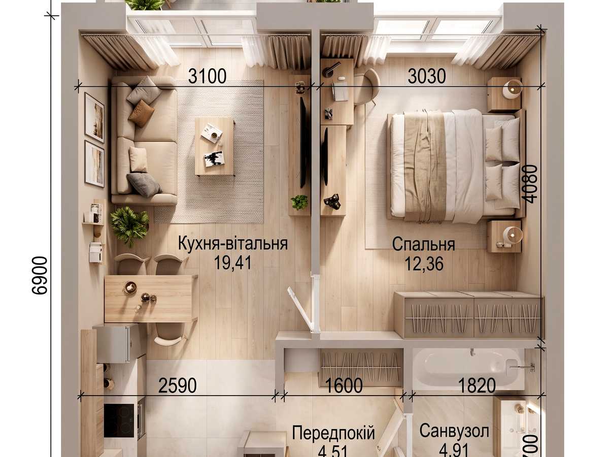 Квартира на вул. Навроцького, 69 в Львові, ID 358205, фото №6
