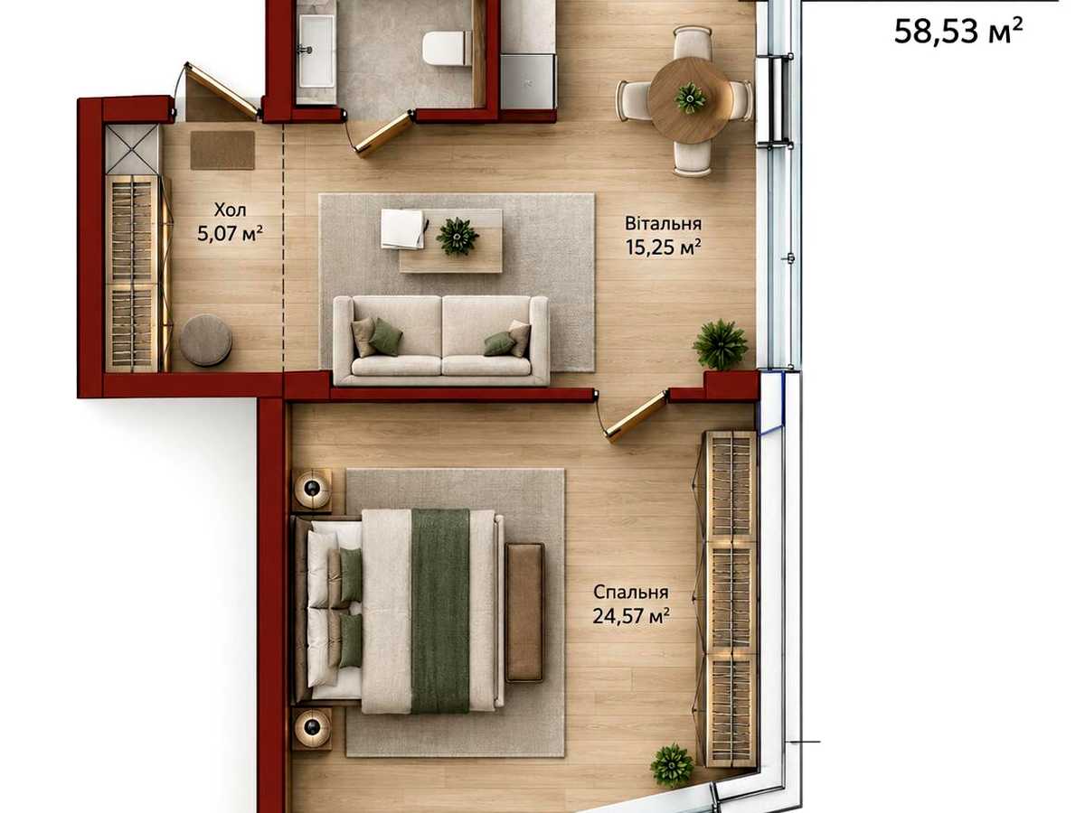 Квартира на вул. Ярославенка, 23А в Львів, ID 358137, фото №5